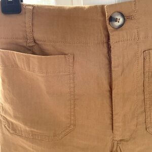 Maeve Cropped Collette Pant in Stretch Linen/Cotton